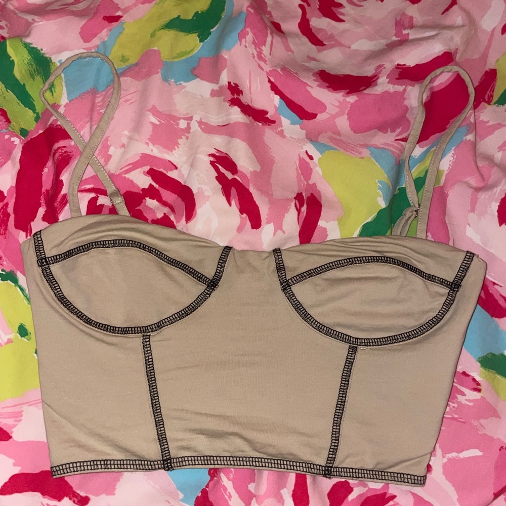 Corset stitched crop top